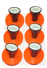 Load image into Gallery viewer, A set of 6 orange auto body magnets, sold for use in vehicle vinyl and wrap applications. Holds vinyl, wrap, or film in place